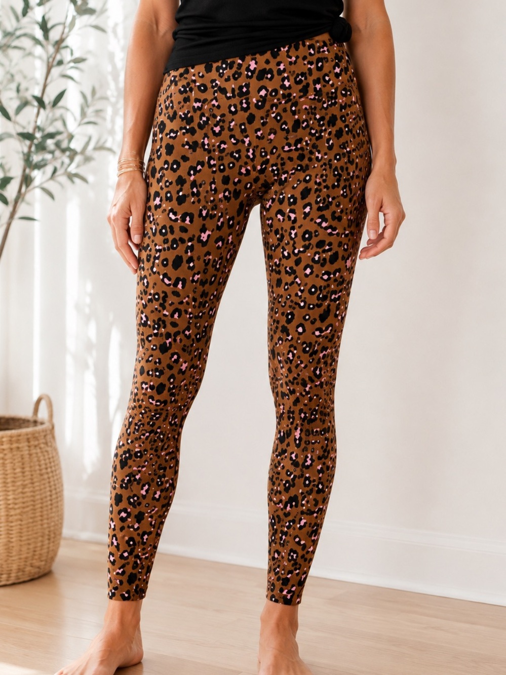 J.Crew Leopard Print Leggings Brown Pink Black Women’s M